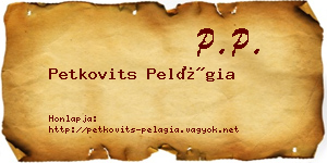 Petkovits Pelágia névjegykártya